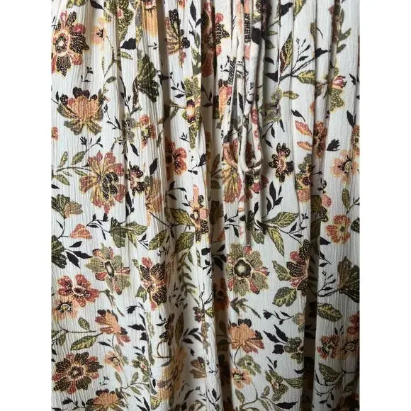 Faherty Floral Blouse in Cream and Brown - Picture 7 of 8